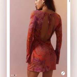 Long Sleeve Mini Dress (open back)